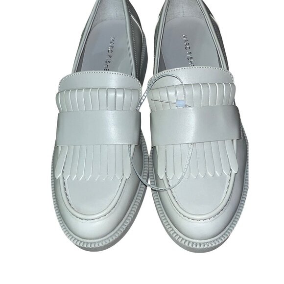 Marc Fisher Calixy Loafers Womens 8M Gray Fringe Slip-On Moc Toe NEW No Tags - Picture 2 of 16